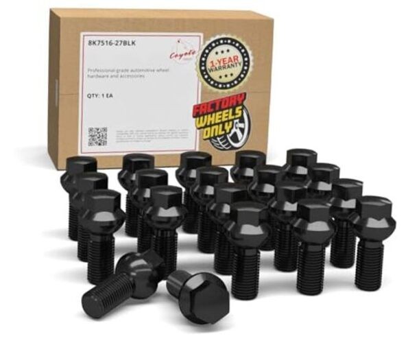 20 Pcs M14 x 1.5 Ball Seat OEM M14x1.5 Factory Seat Factory Length - Black