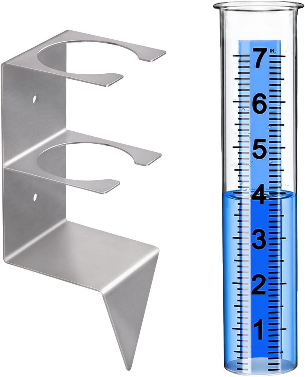 Rain Gauge Outdoor,7" Gauges Outdoors Best Rated with Stainless 7"