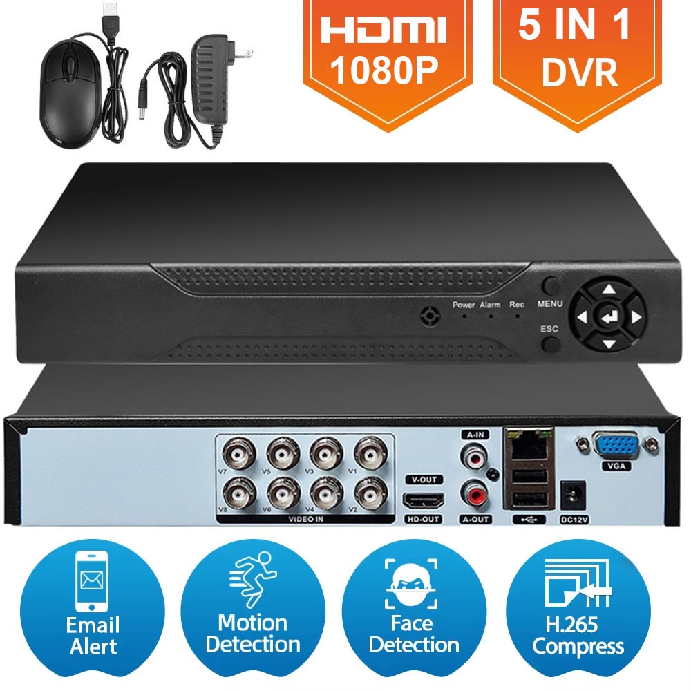 H.265 1080P CCTV DVR 4/8 Channel Motion Detection Surveillance DVR for Camera