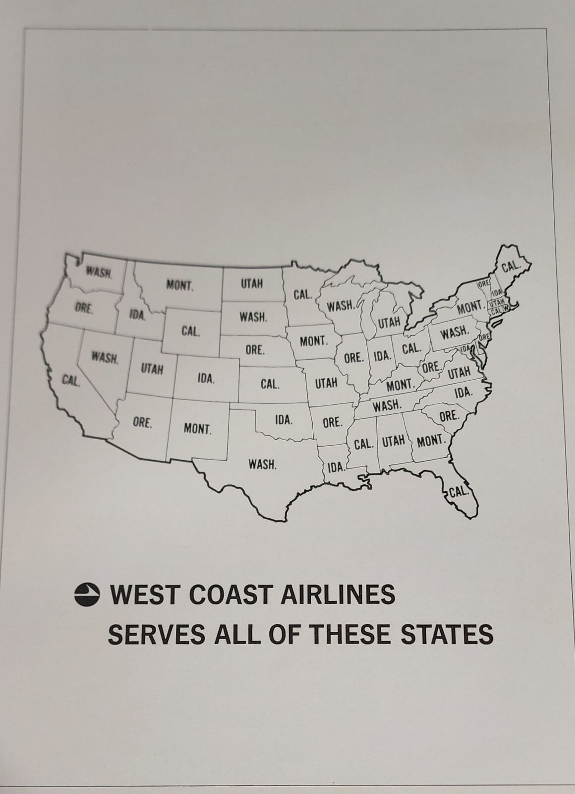 West Coast Airlines Picture Magazine Ad Service Wall Art Display
