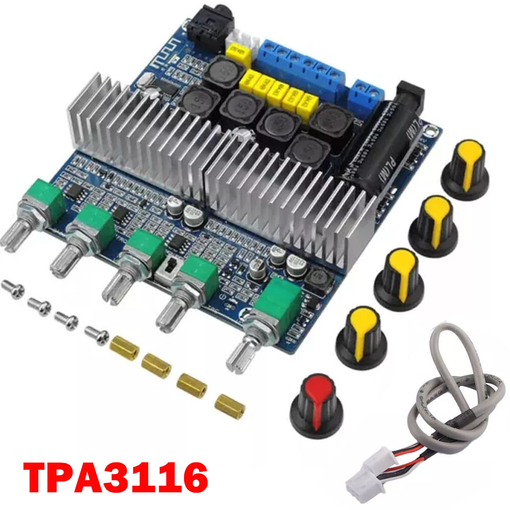 Bluetooth Power Amplifier Board TPA3116 Digital Module 50Wx2 +100W 12-24V US