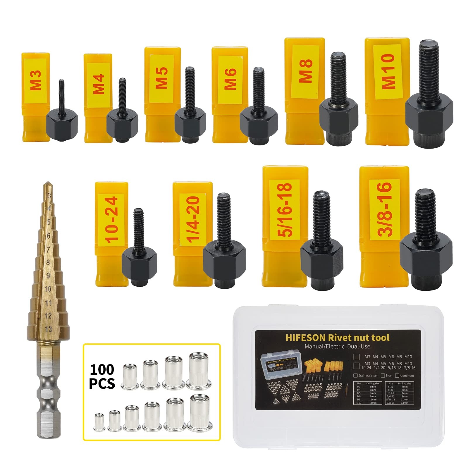 HIFESON Rivet Nut Tool Stainless Steel Nuts Set, Set