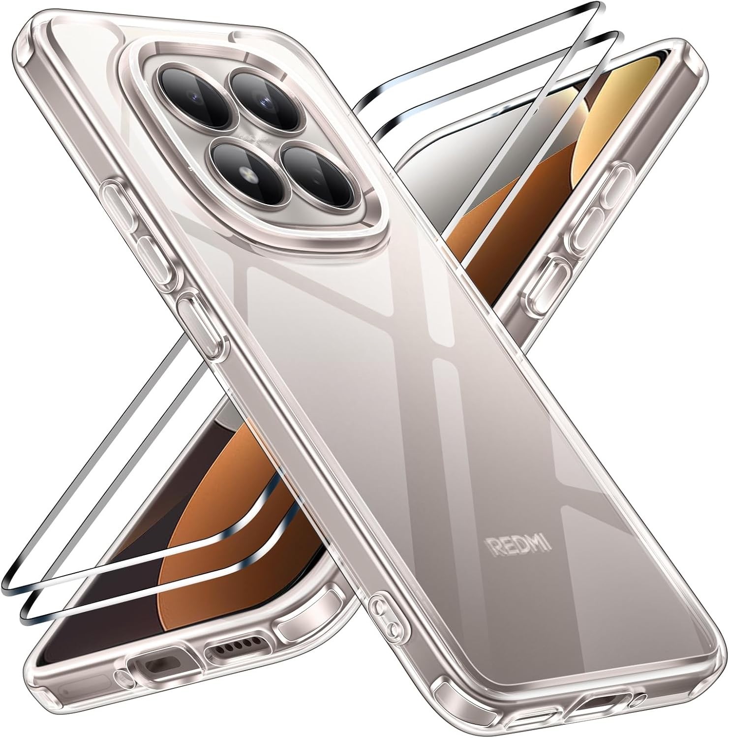 Case + 2X Tempered Glass For Xiaomi Redmi Note 15 Pro 5G Armor Full Case 9H