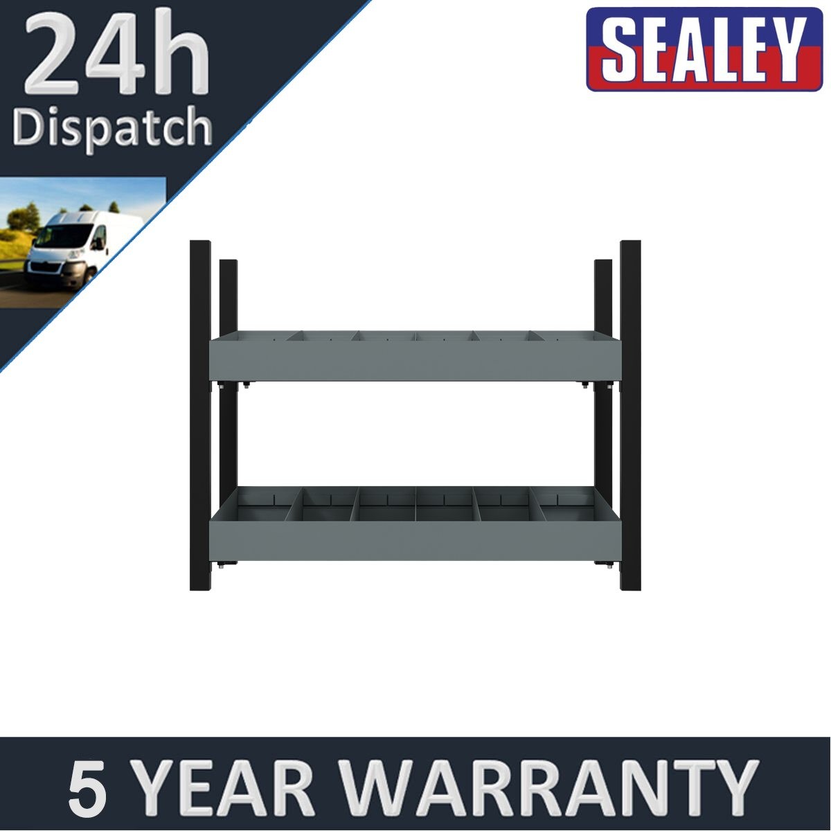 Sealey Modular Storage Mid Unit 2 Compartment Shelve 580mm APMRM4
