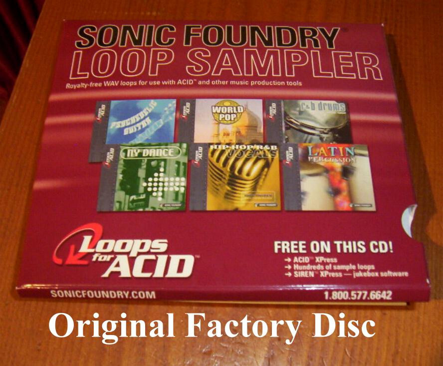 Factory Original Acid Loops Sample CD for Music Creation from Sonic Foundry