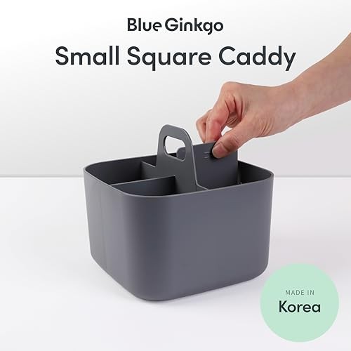 Stackable Organizer Caddy, Dark Grey, Made in Korea | Portable. Square GREY