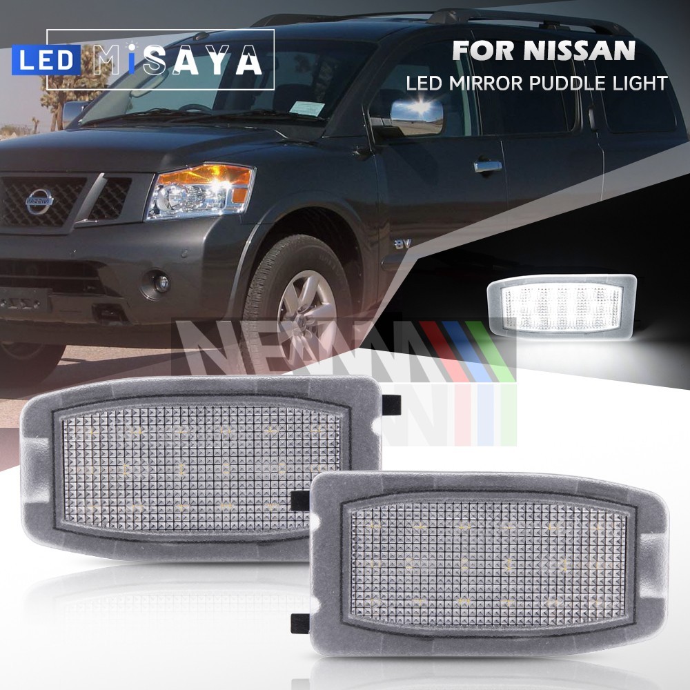 6000K White LED Under Mirror Puddle Courtesy Light for 2004-2015 Nissan Armada
