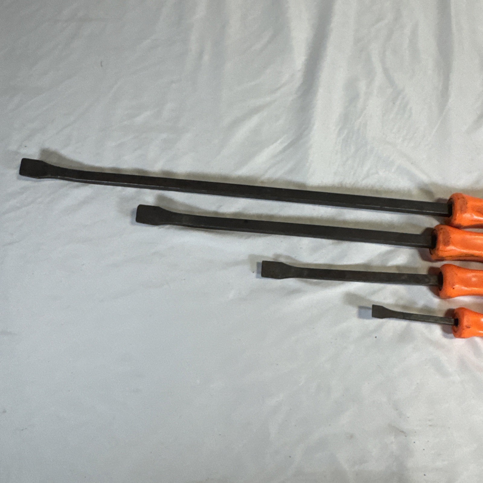 Snap-On 4Pc Pry Bar Set 8" 12" 18" 24" Orange Handle
