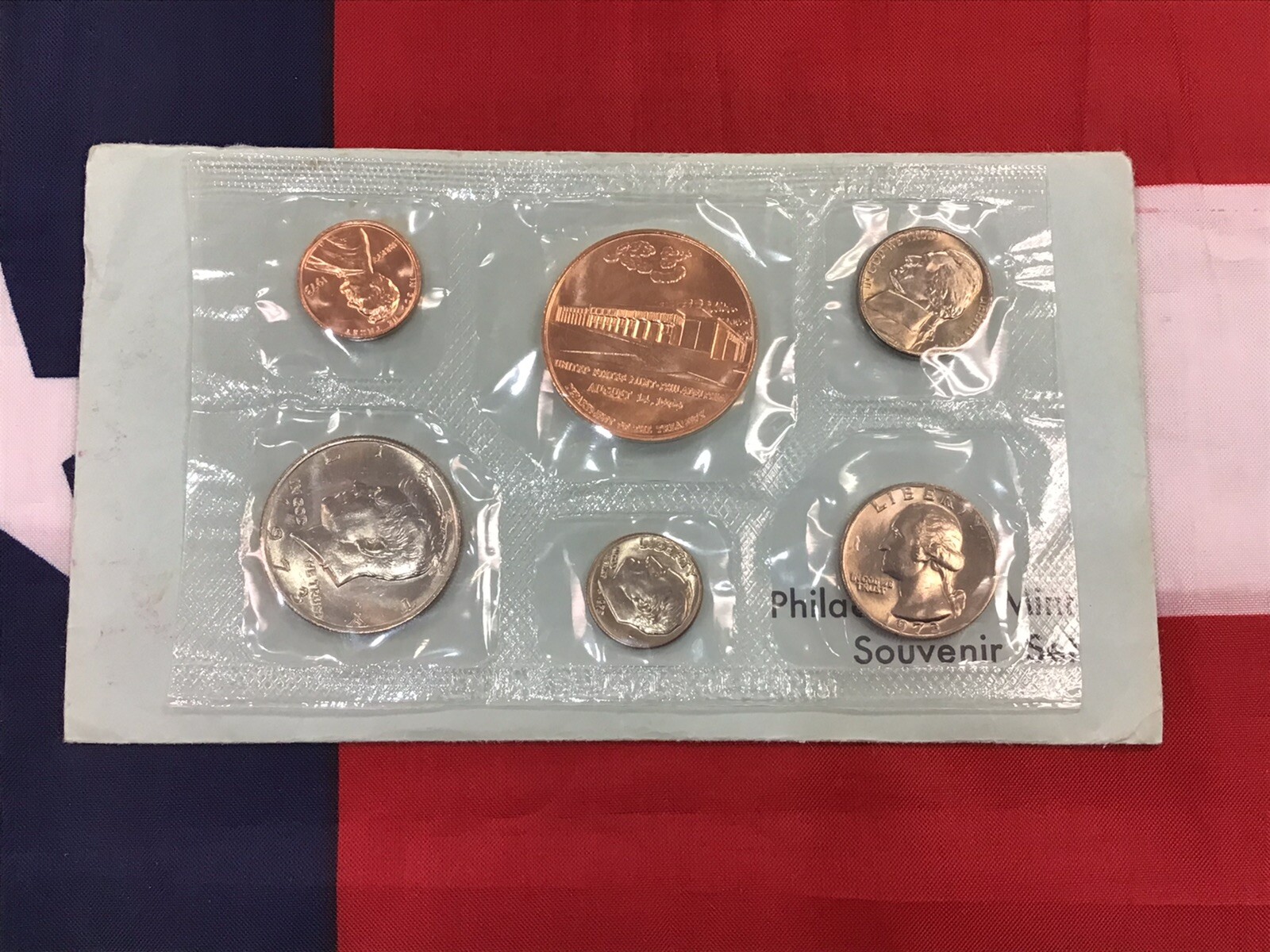 1973-P Official US Mint Souvenir Set with Envelope.
