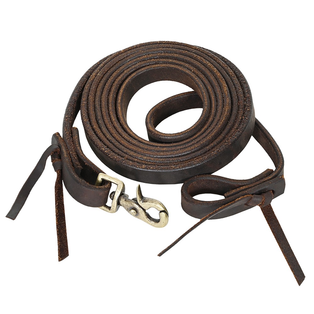 Hilason Western Horse Genuine Leather Single Reins Dark Brown 5/8" X 8'