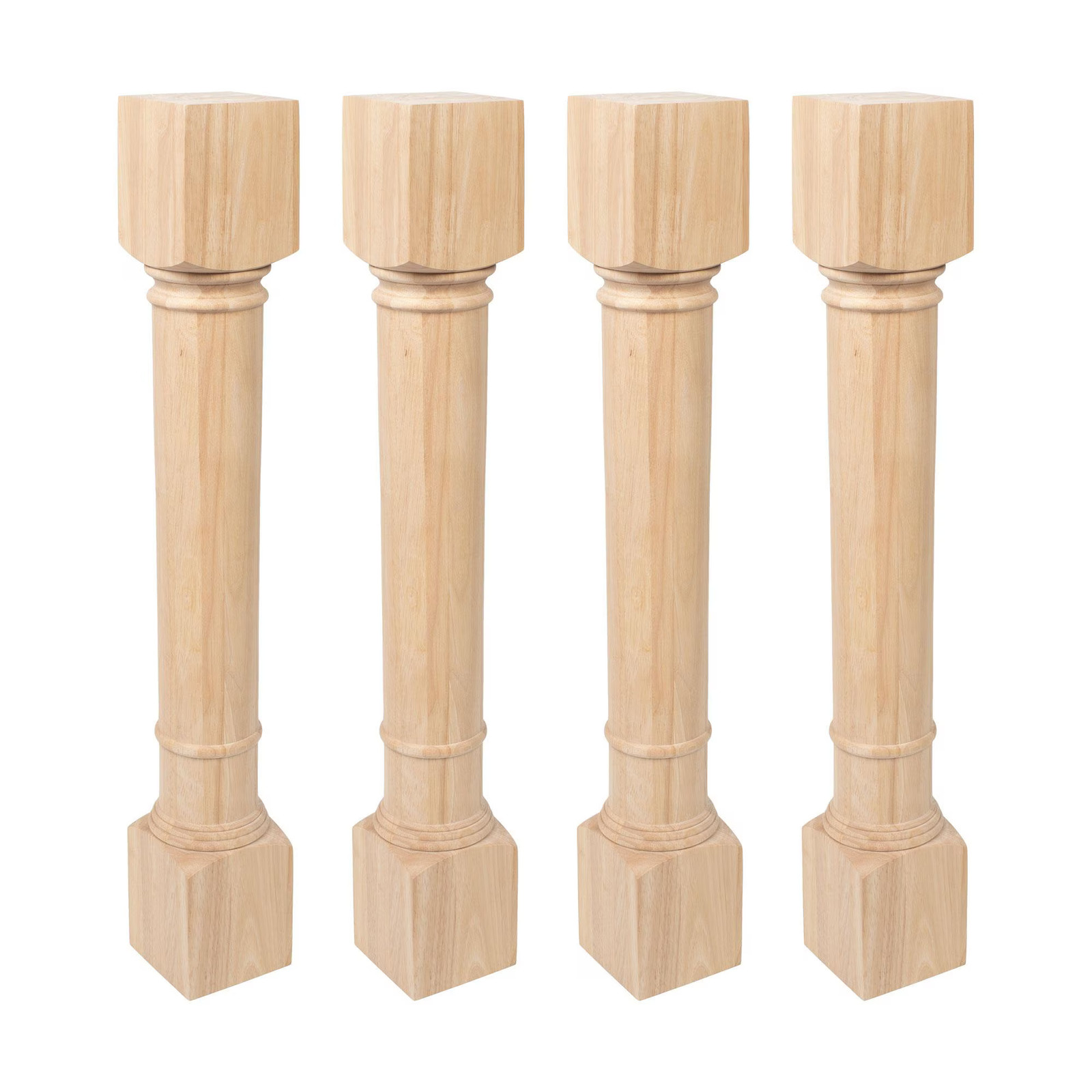 Outwater 35-1/4" H x 5" W Hardwood Round Island Leg (4 Pack)