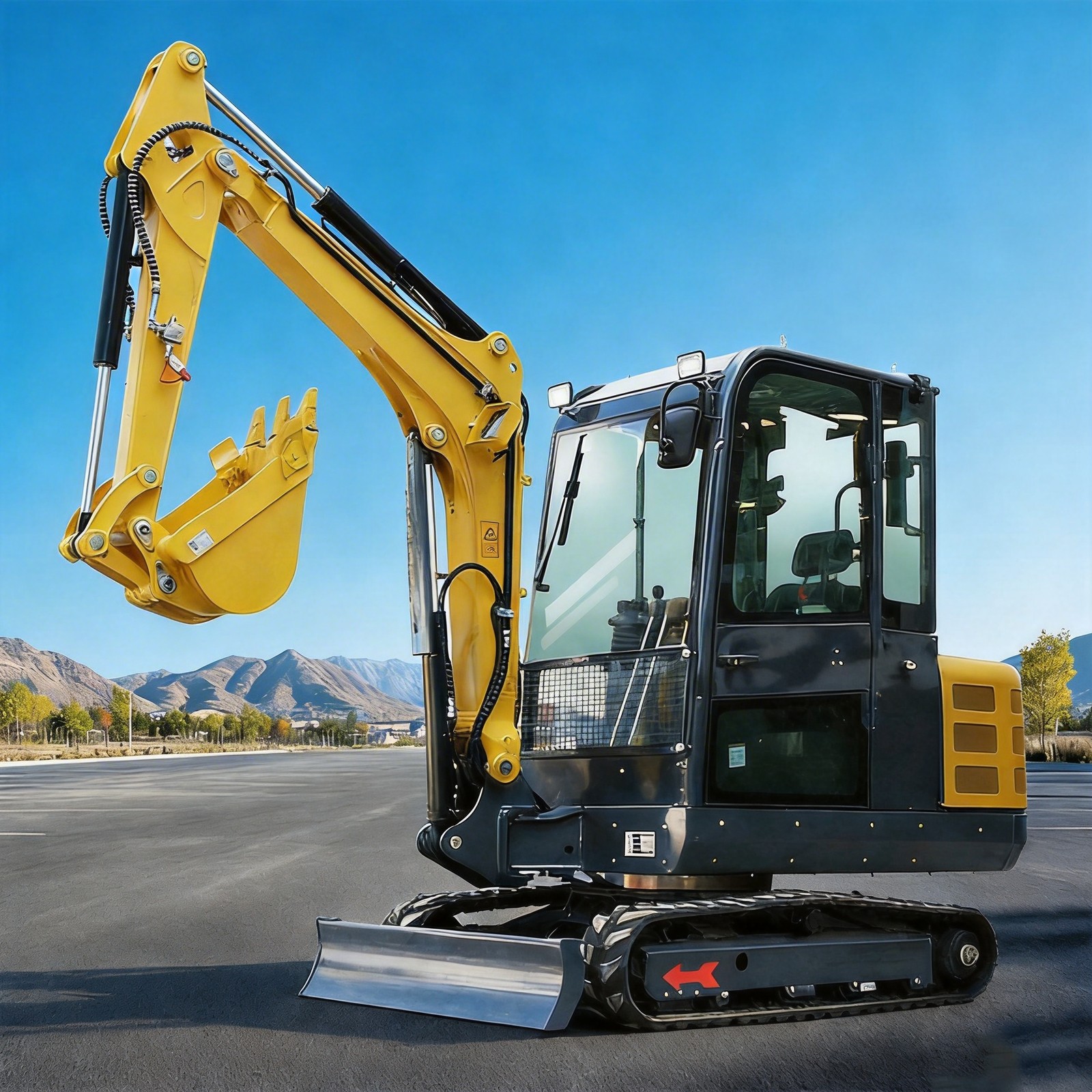 3.5 Ton Excavator Kubota Engine 25HP Enclosed Cab, Hydraulic Thumb Free Shipping