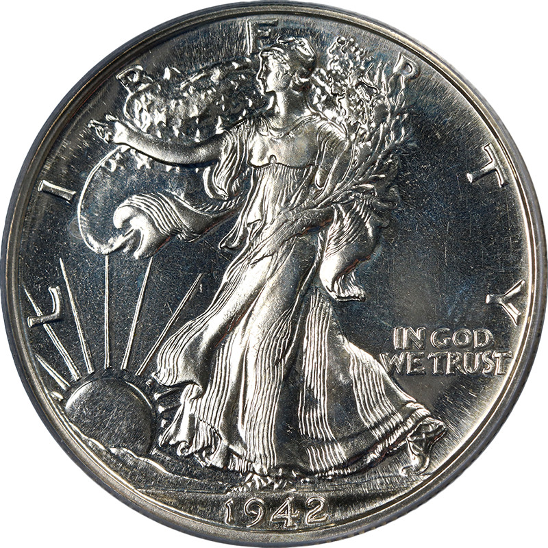 1942 Walking Liberty Half Proof PCGS PR64 Blazing White Gem Strong Strike