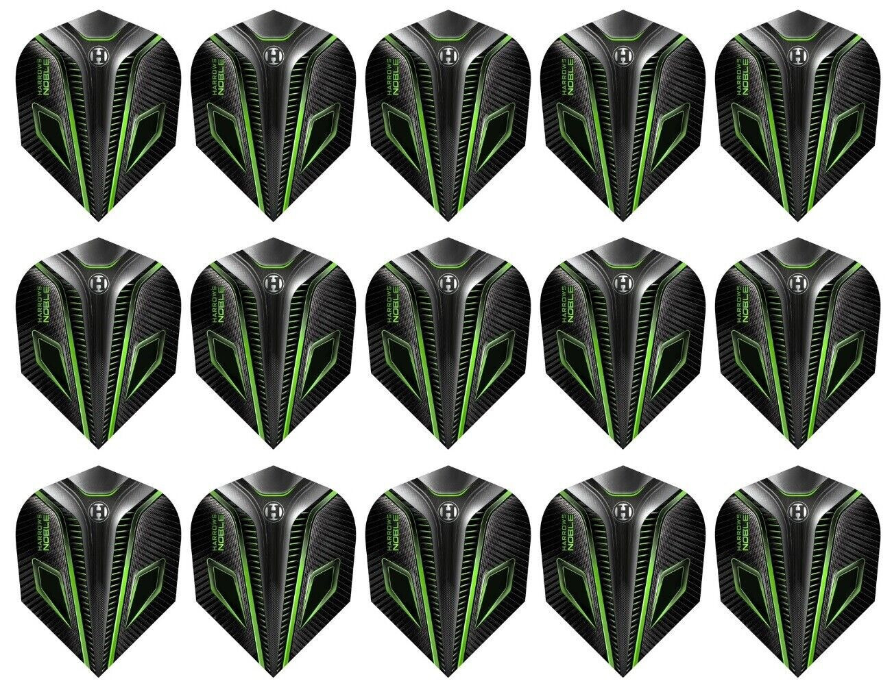 5 New Sets Harrows Noble Standard Dart Flights - Green