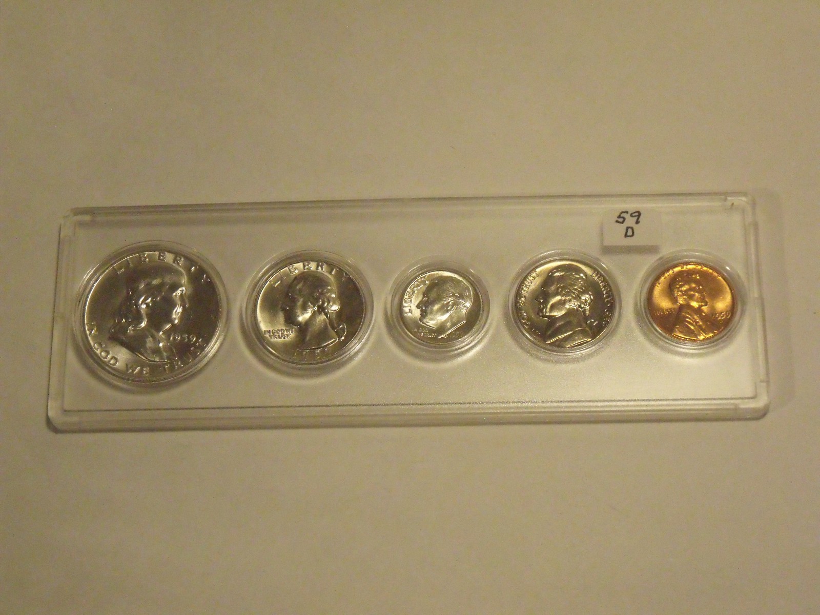 SILVER 1959-D Silver Birth Year Set (5 coins) Choice BU