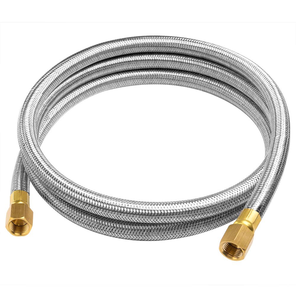 6ft Propane Hose Extension 3/8 Flare Both Ends Stainless Braided
