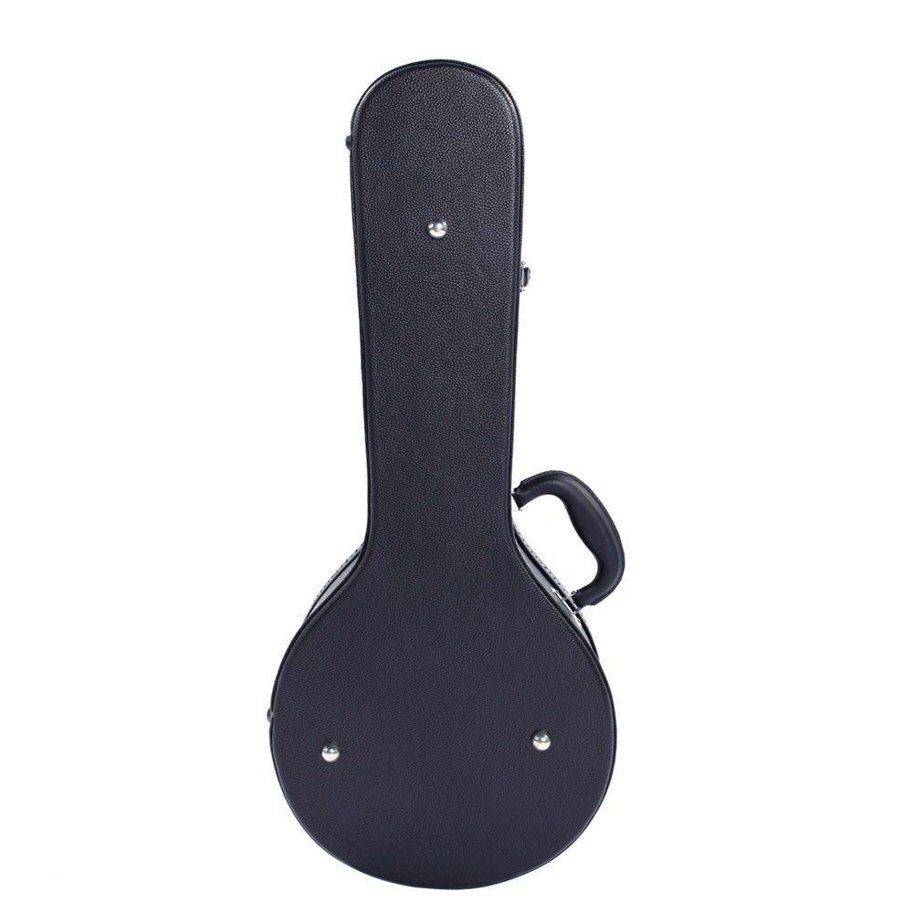 Hardshell A-Style Mandolin Case Black Microgroove Leather Plush Lined