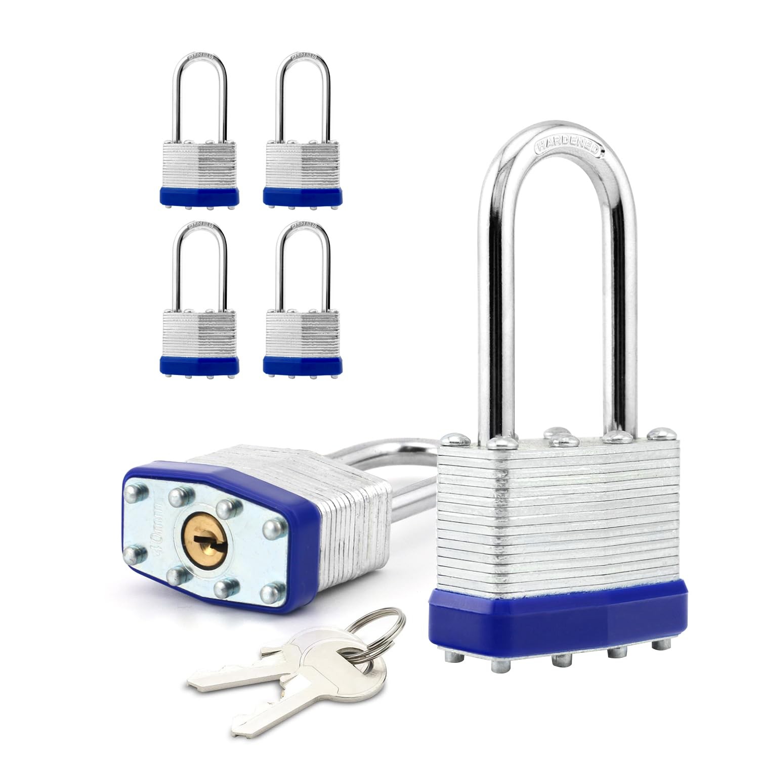 Lock Laminated keyed Padlock(1-9/16 in Wide Body),Lock Outdoor Blue Padlocks,...