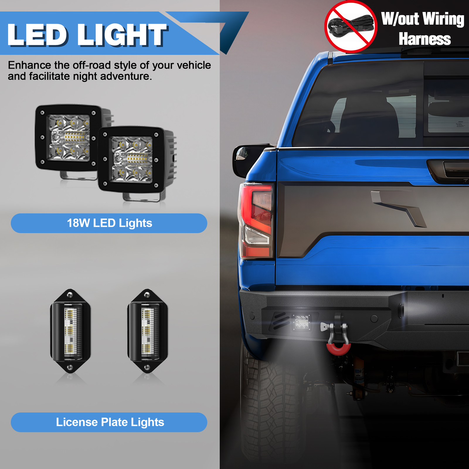 Rear Bumper For Nissan Titan&XD 2016-2024 w/ Sensor Holes & LED lights & D-Rings