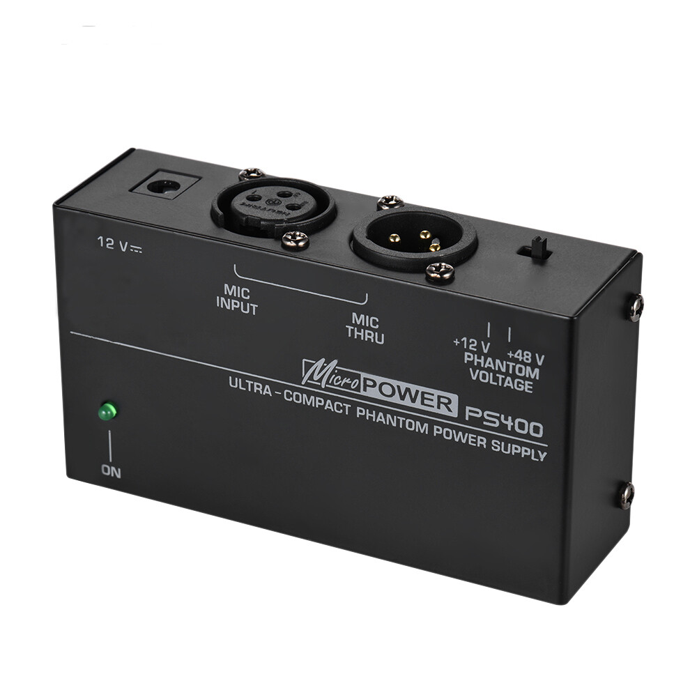 PS400 Universal Microphone Phantom Power Supply 12V/48V Ultra-compact Condenser