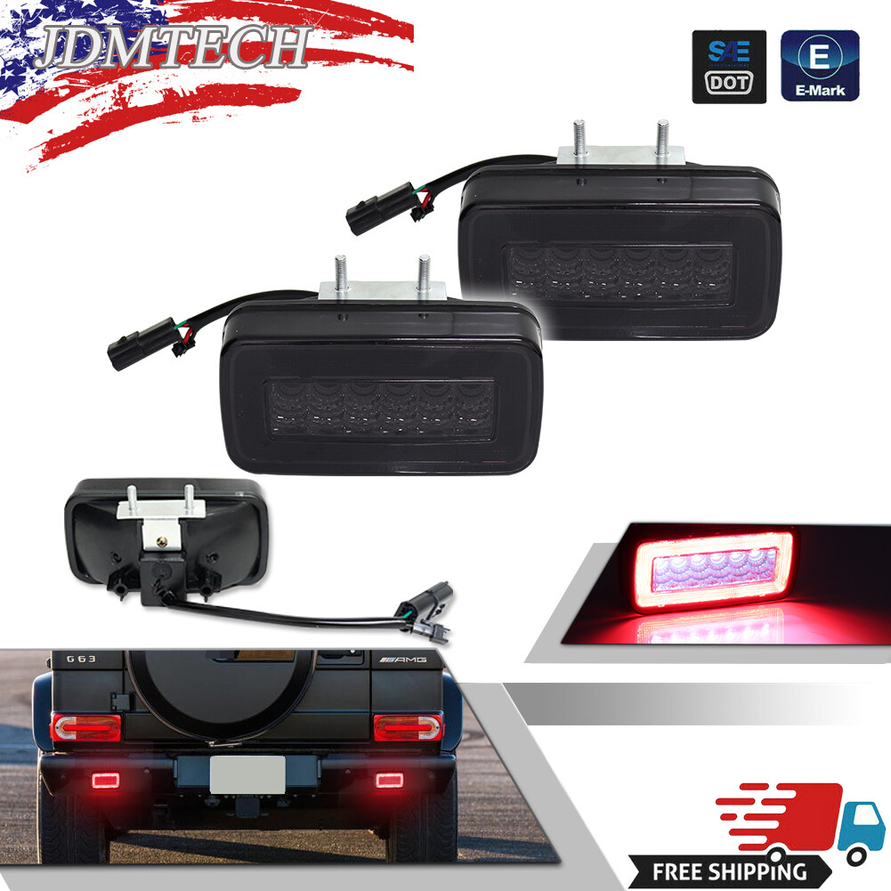 USA SMOKE LED Light Bar Rear Bumper Reverse + Fog Lamp For 02-18 W463 G Class