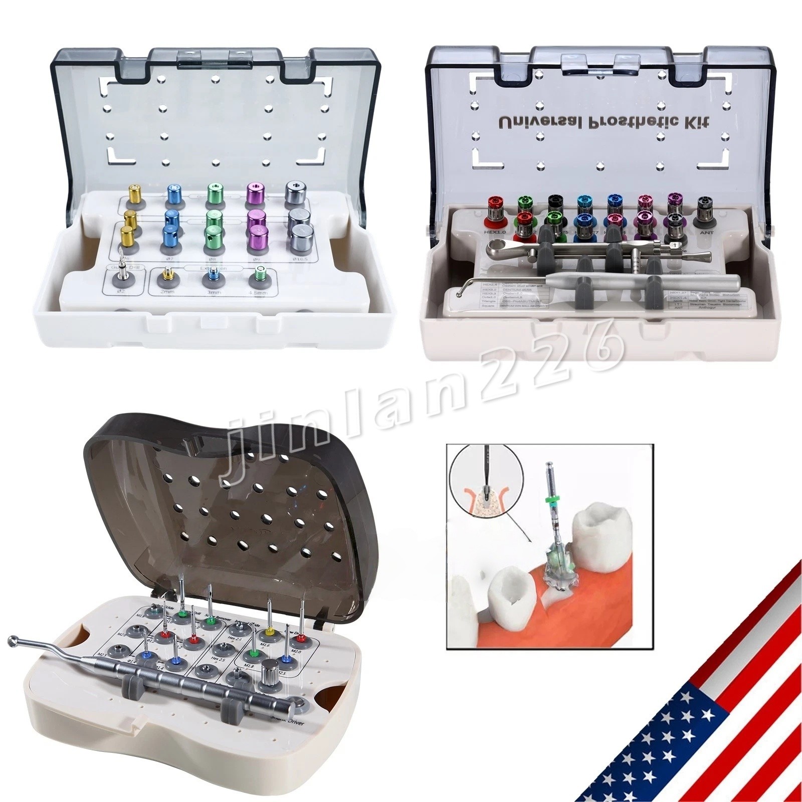 Dental Implant Fixture & Broken Screw Removal Kit Remove Surgical Tool Remover