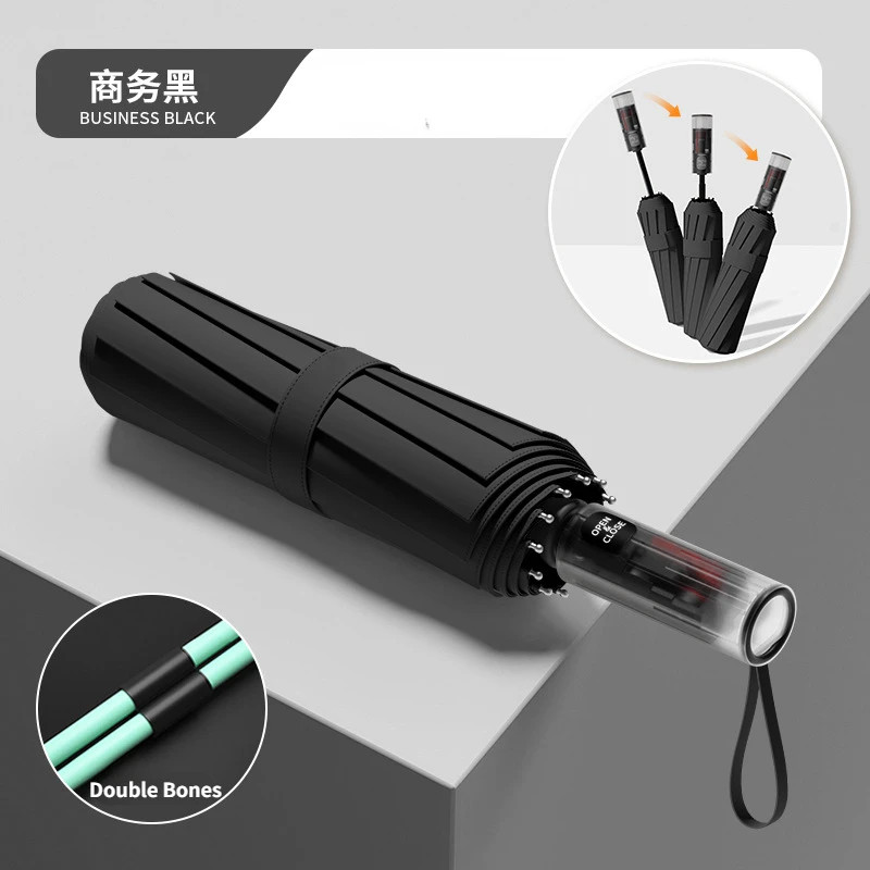 24 Bone Safety Anti Rebound Automatic Umbrella with Enlarged and Thickened Sun P