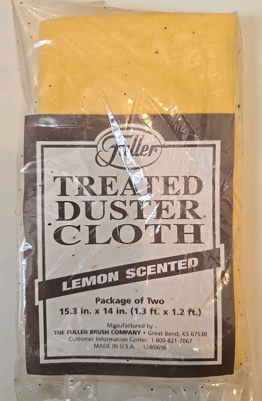 NOS 2 PACK VTG FULLER Brush Company Treated DUSTER CLOTH Lemon Scented 14"x15.3"