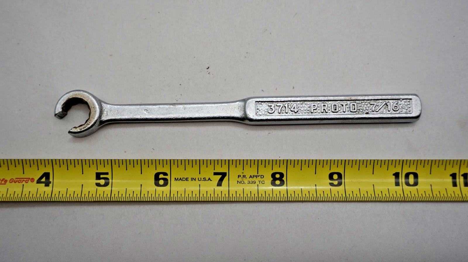 Vintage Proto 7/16" Line Wrench Flare Nut 3714 USA free ship USA Only