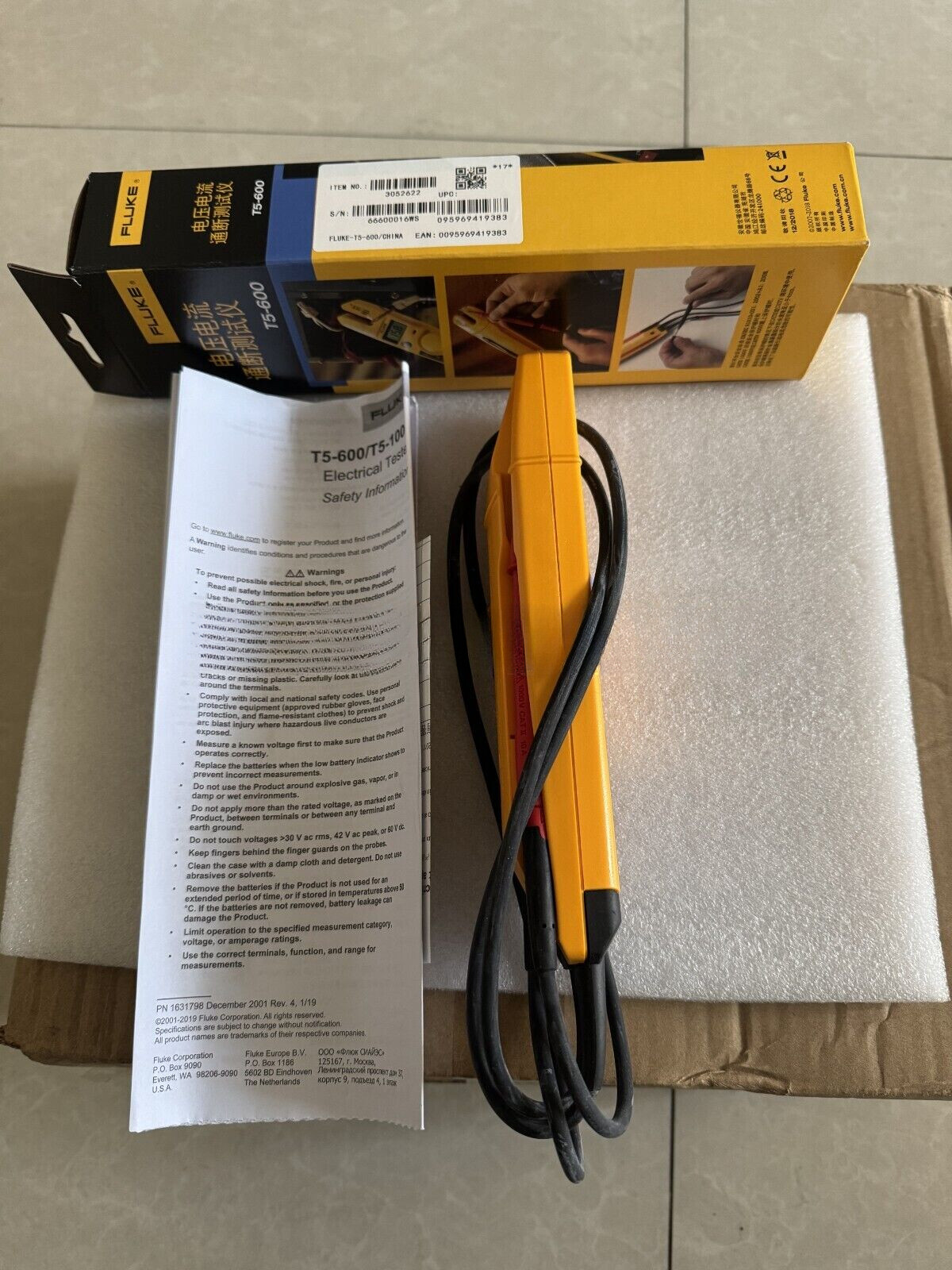 Fluke T5-600 Clamp Meter Continuity Current Electrical Tester Fast shipping