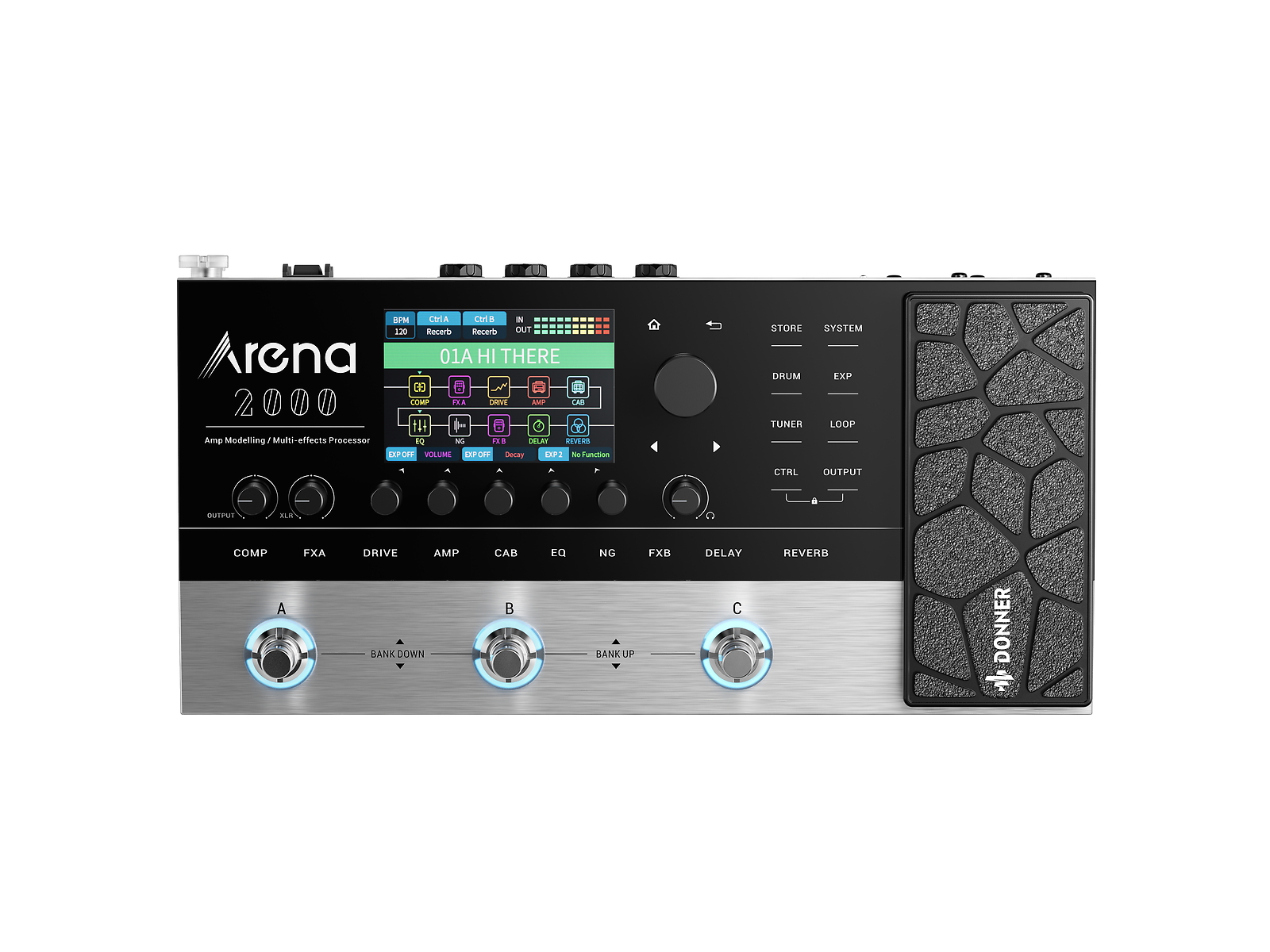 Donner Arena 2000 Multi Effects Pedal 278 Effects 100 IRs Drum Machine For Sale