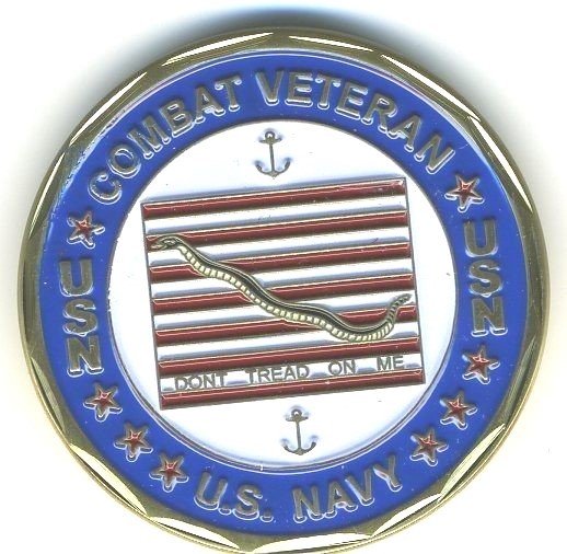 Combat Veteran US Navy Challenge Coin - BC Patch Cat No. C7140