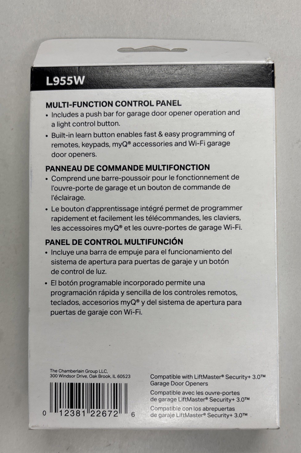 Liftmaster L955W Wall Button 3.0 Security Control Panel