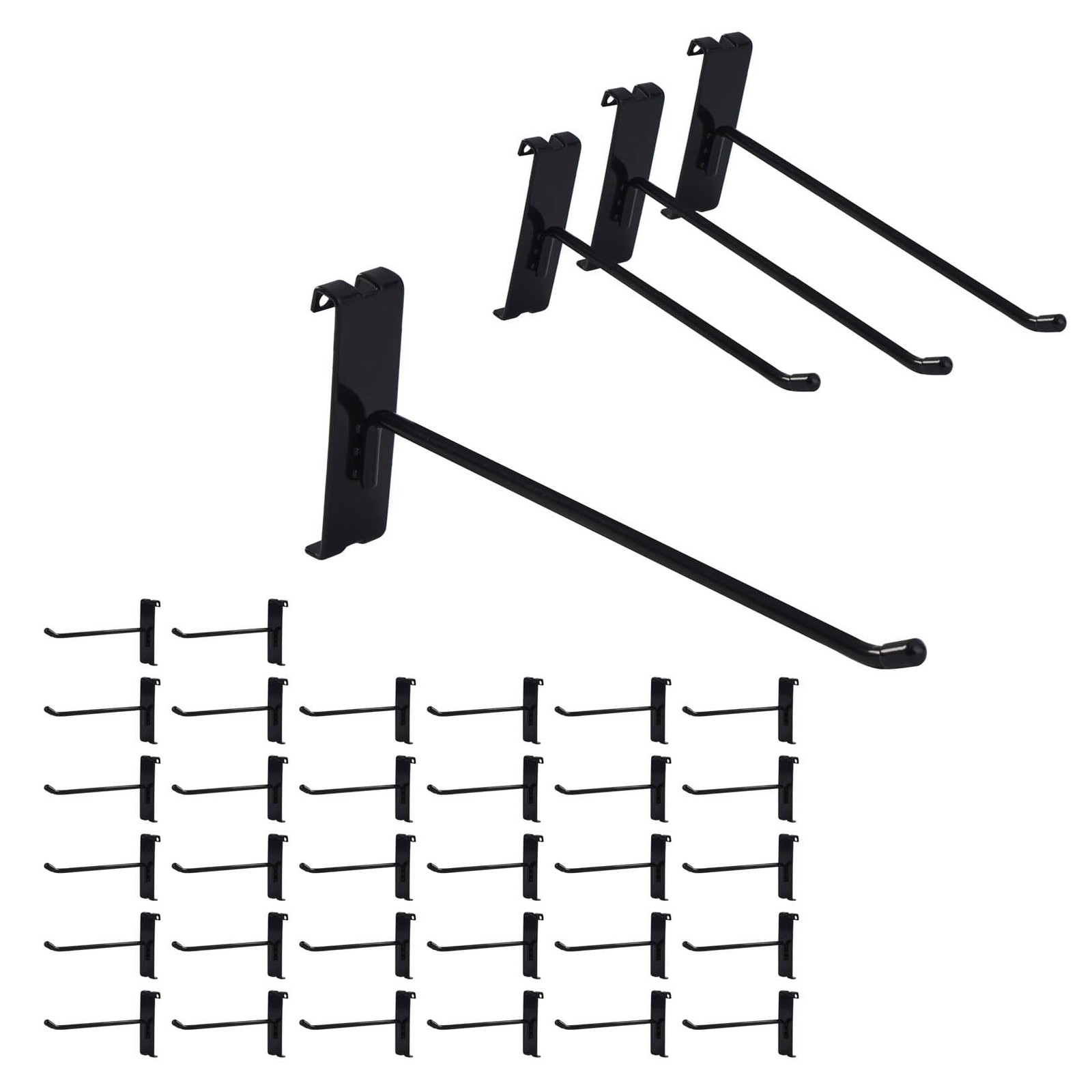 32 PCS 6 Inch Gridwall Hooks Heavy Duty Display Panel Peg Hook Retail Black Tool