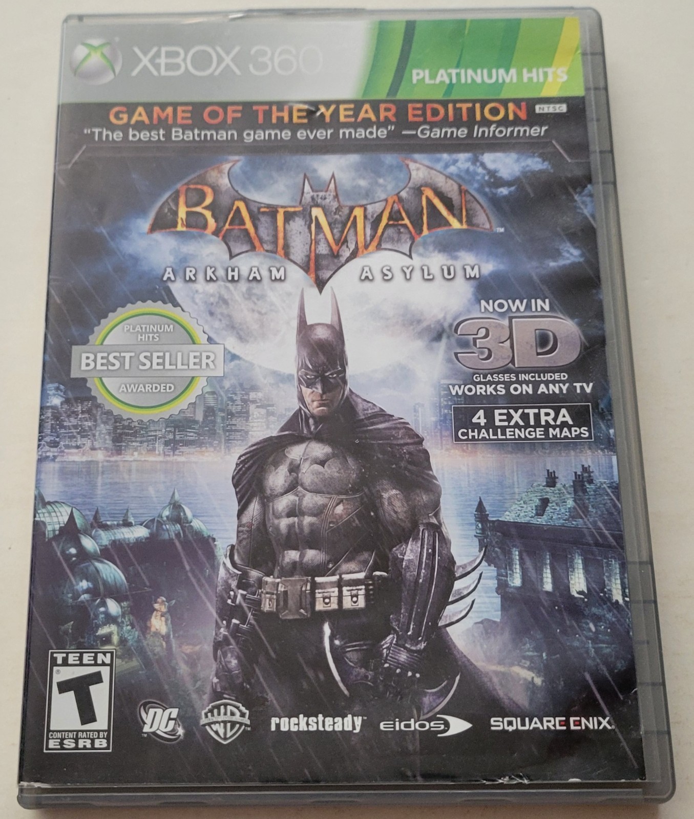 CASE & MANUAL ONLY - Batman: Arkham Asylum (Xbox 360, 2010) Acceptable Cond!