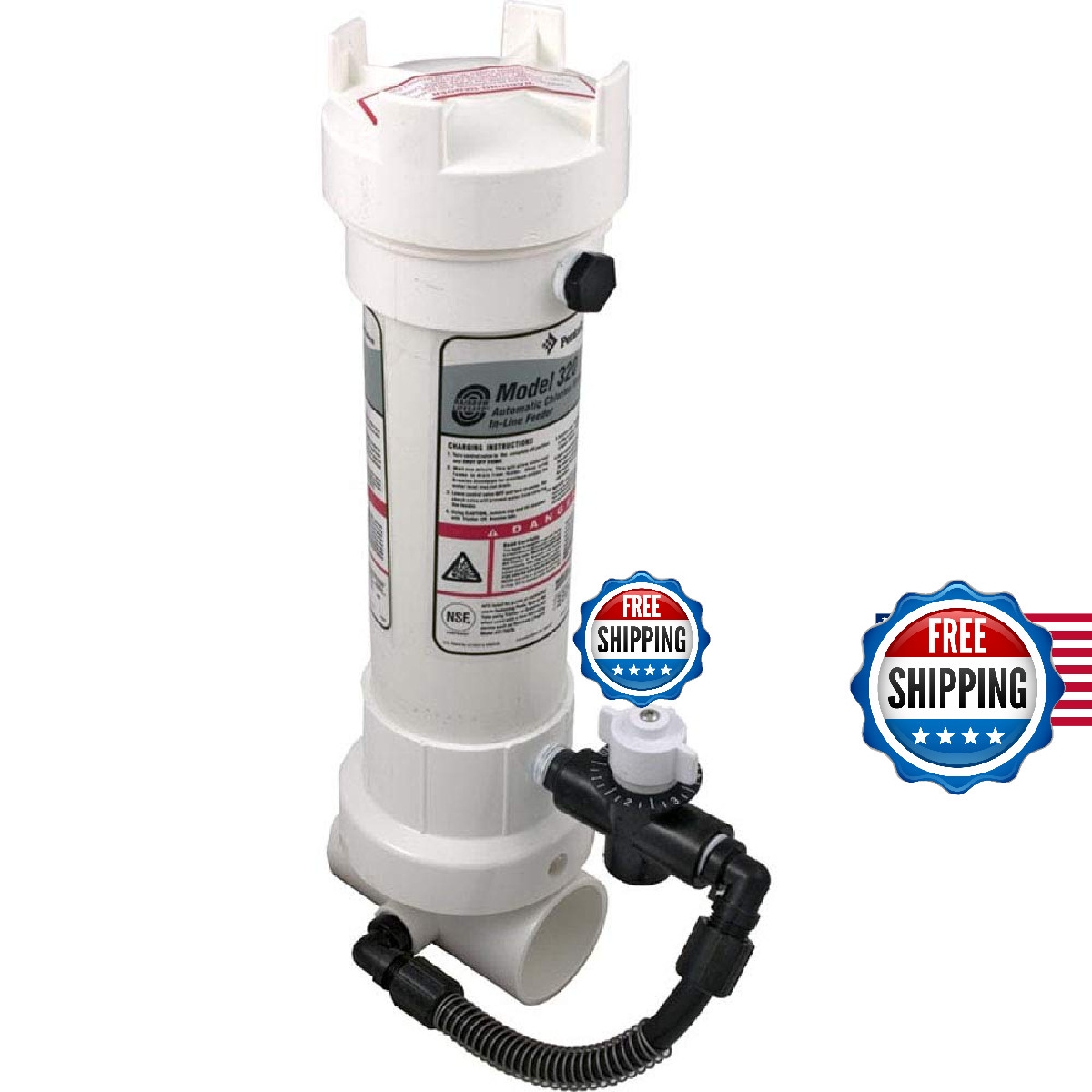 Pentair R171096 Rainbow 320 Automatic in-Line Chlorine/Bromine Feeder for Pool a