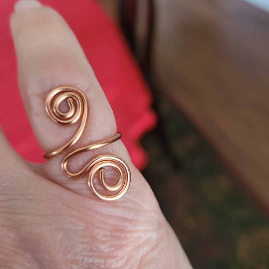 Ring Handmade Copper  Swirl Sz 6 Reduced!