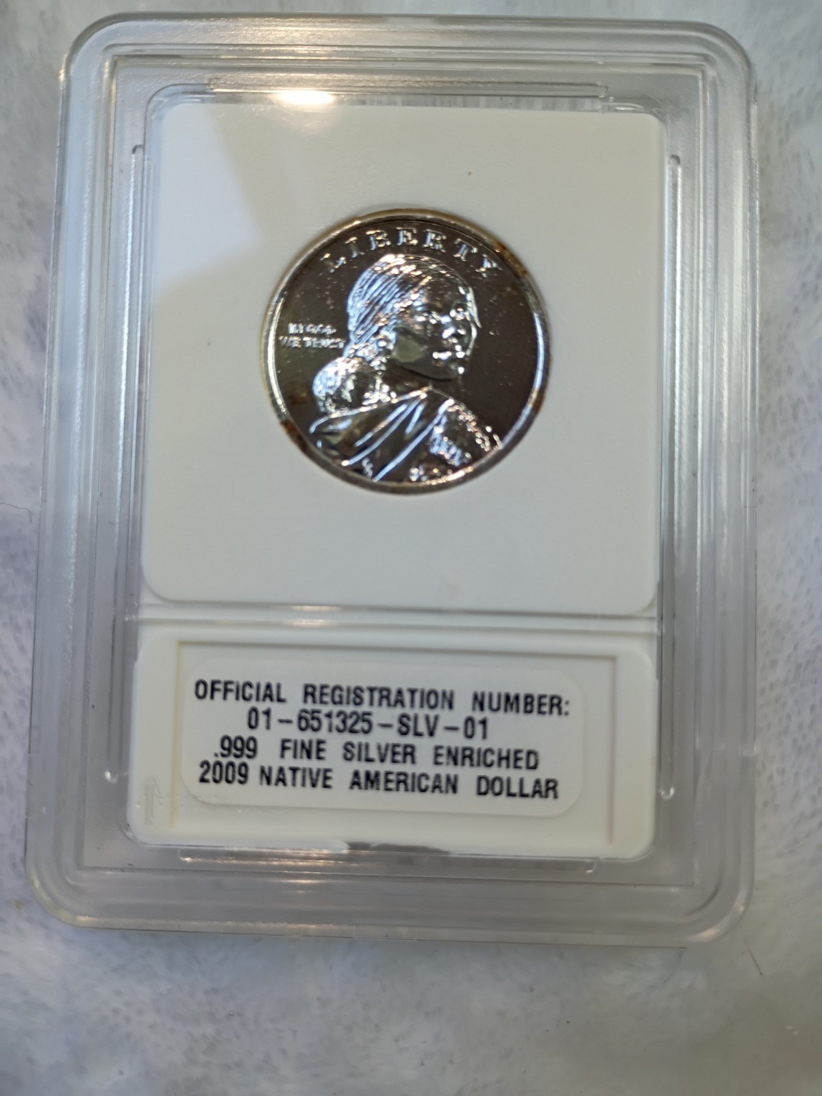 2009-P $1 Registered Native American Dollar! .999 Silver Enriched