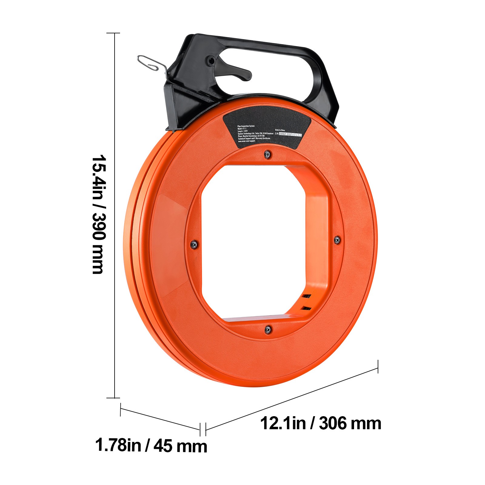 Fish Tape Wire Cable Line Puller 240ft 1/8 in Steel with High Plastic Case