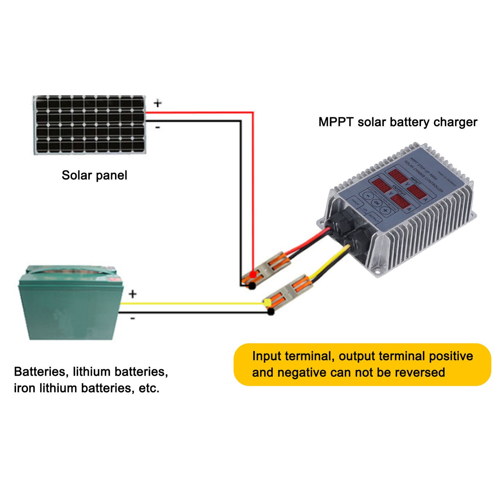 Solar Battery Charge Controller Boost MPPT Voltage Adjustable Waterproof With
