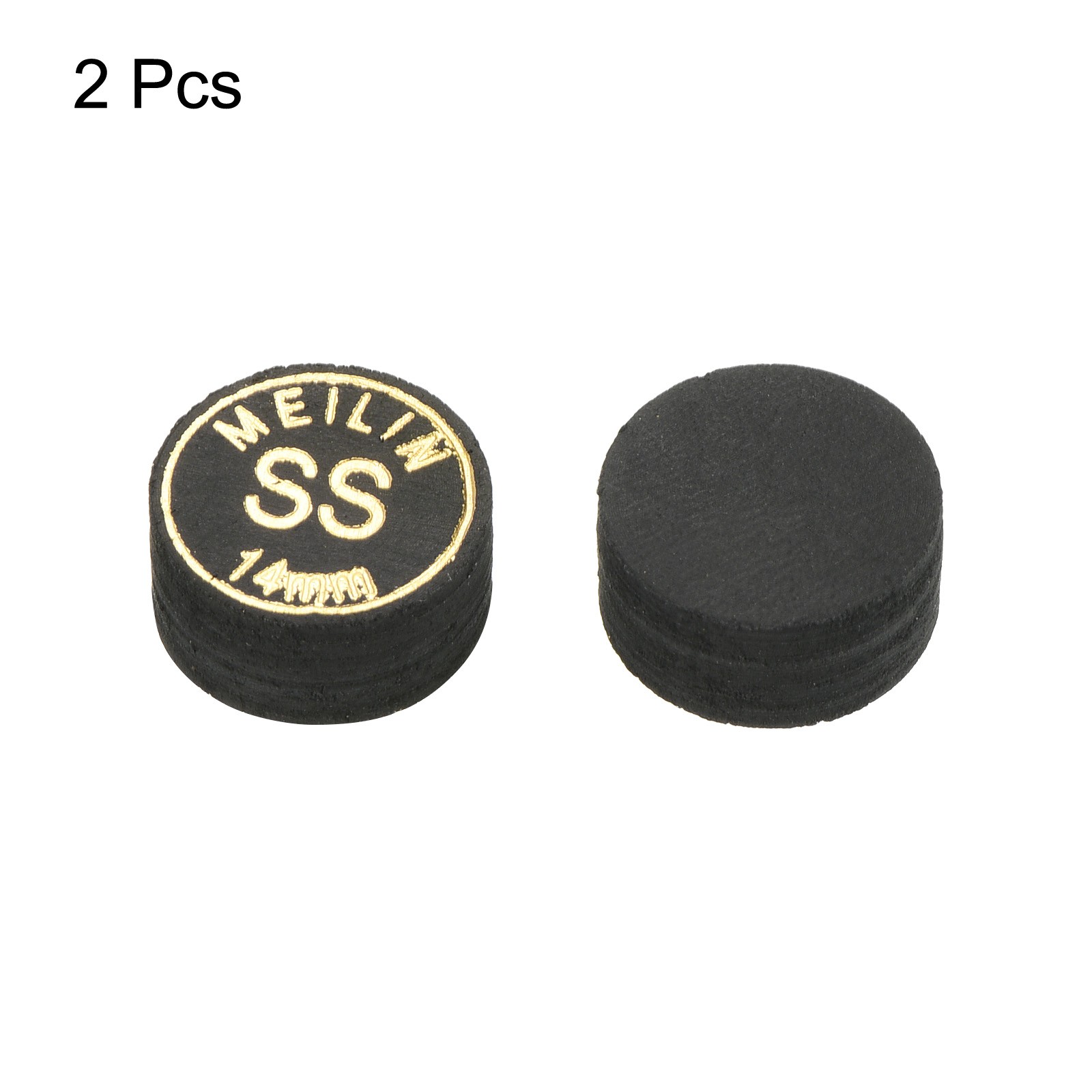 14mm Billiard Stick Tips, 2pcs Super Soft Multiple Layer, Black