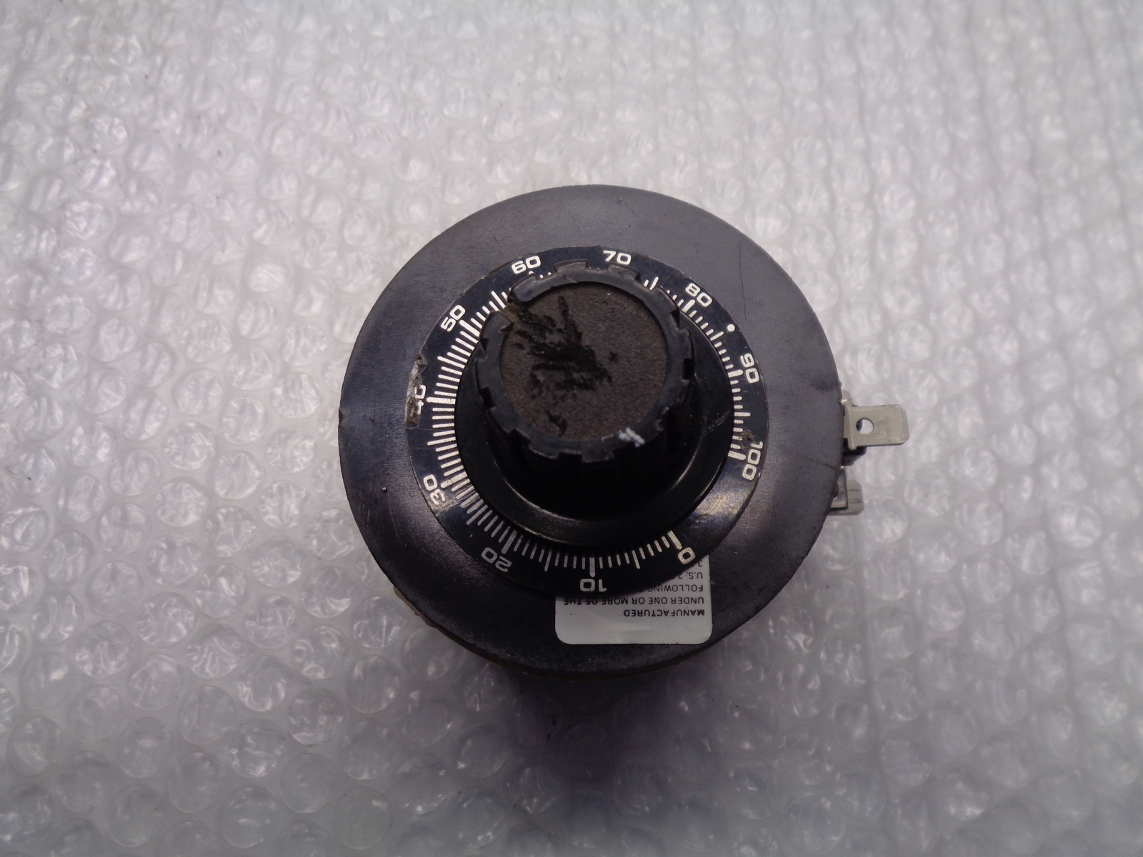 SUPERIOR ELECTRIC 10C VARIABLE TRANSFORMER UNMP