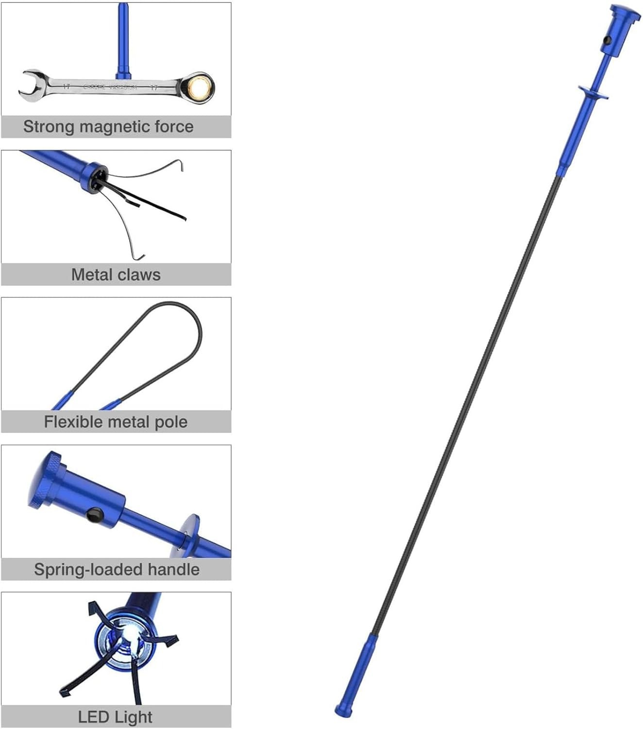 Bendable Magnetic Pickup Tool with LED Lights - Ultimate Reaching Assist Tool