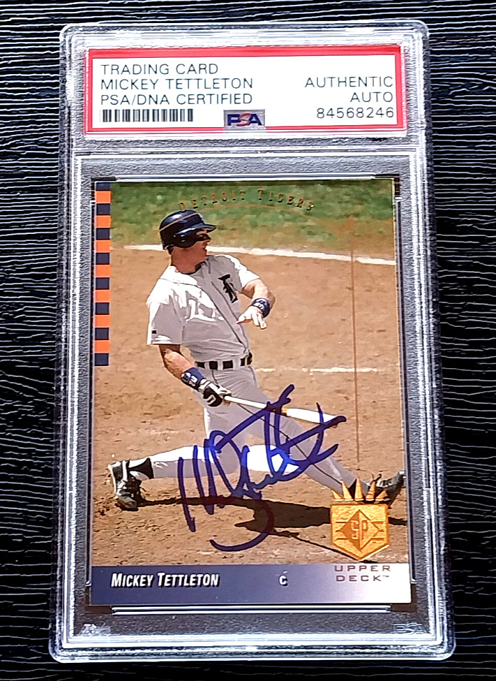 MICKEY TETTLETON DETROIT TIGERS AUTOGRAPHED SIGNED 1993 SP BASEBALL CARD PSA DNA