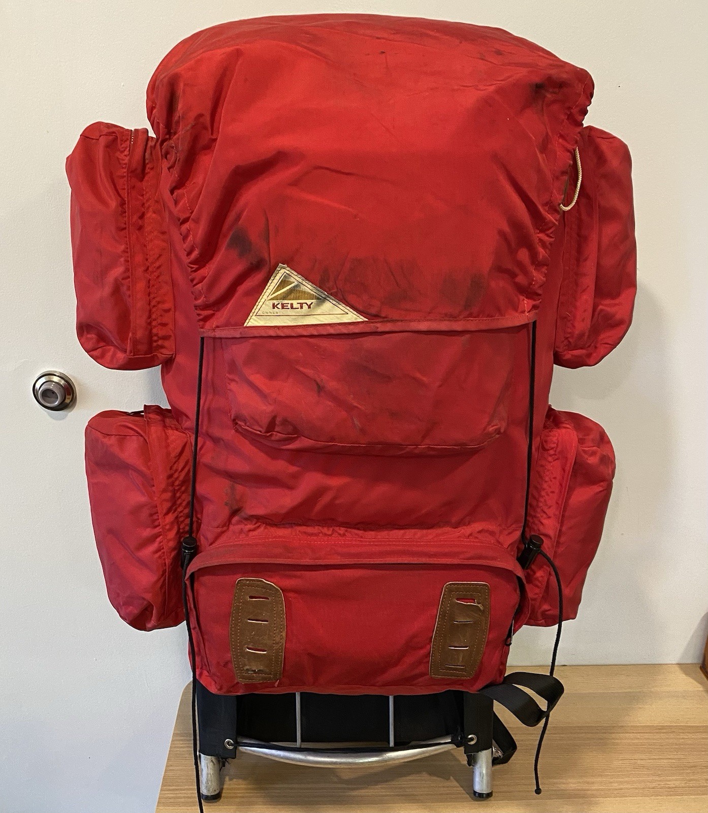 Vintage 1970s Kelty External Frame Pack Red XL 38"x 16" Hiking Camping Backpack