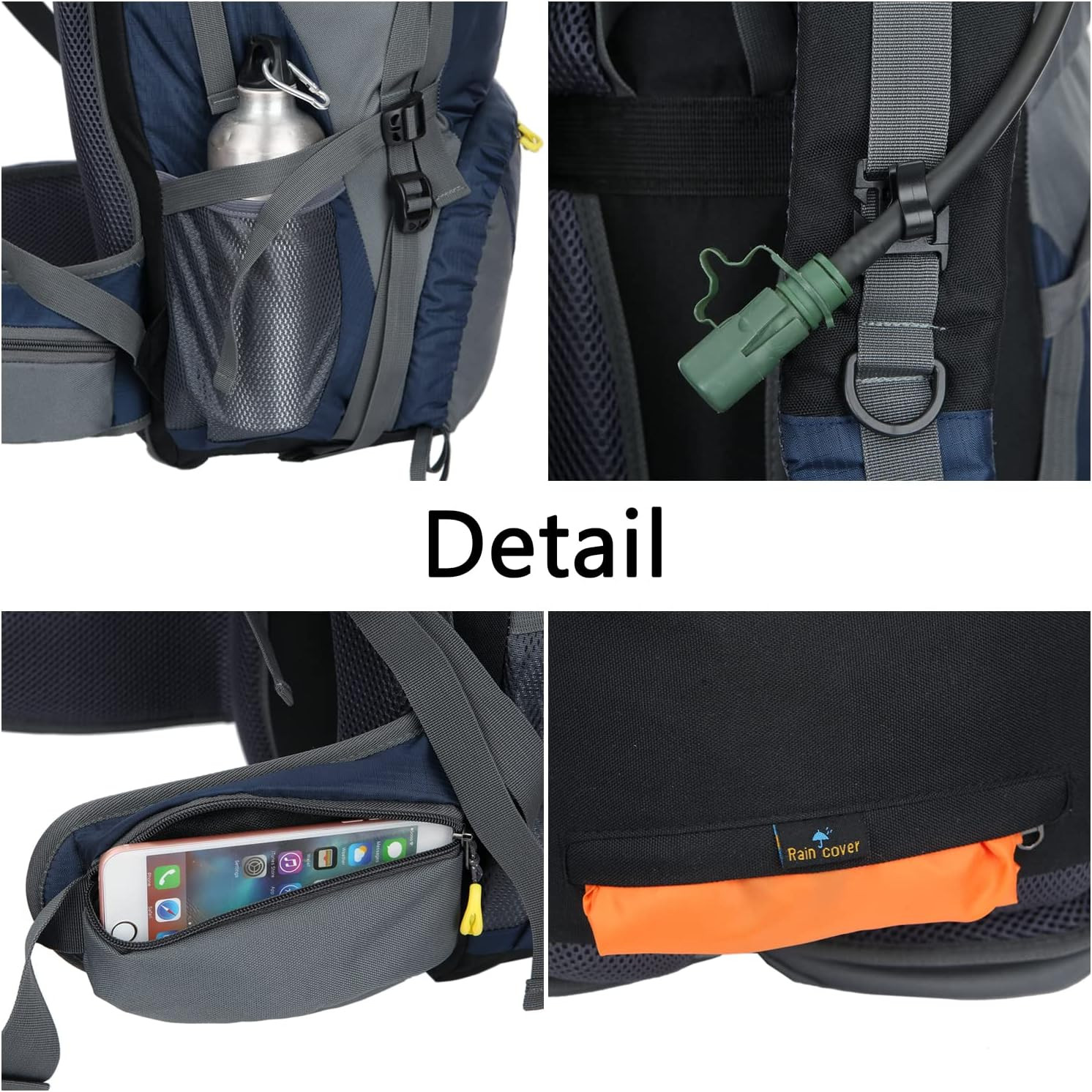 50L(45+5) Waterproof Hiking Backpack - Outdoor Sport Daypack with Rain Cover