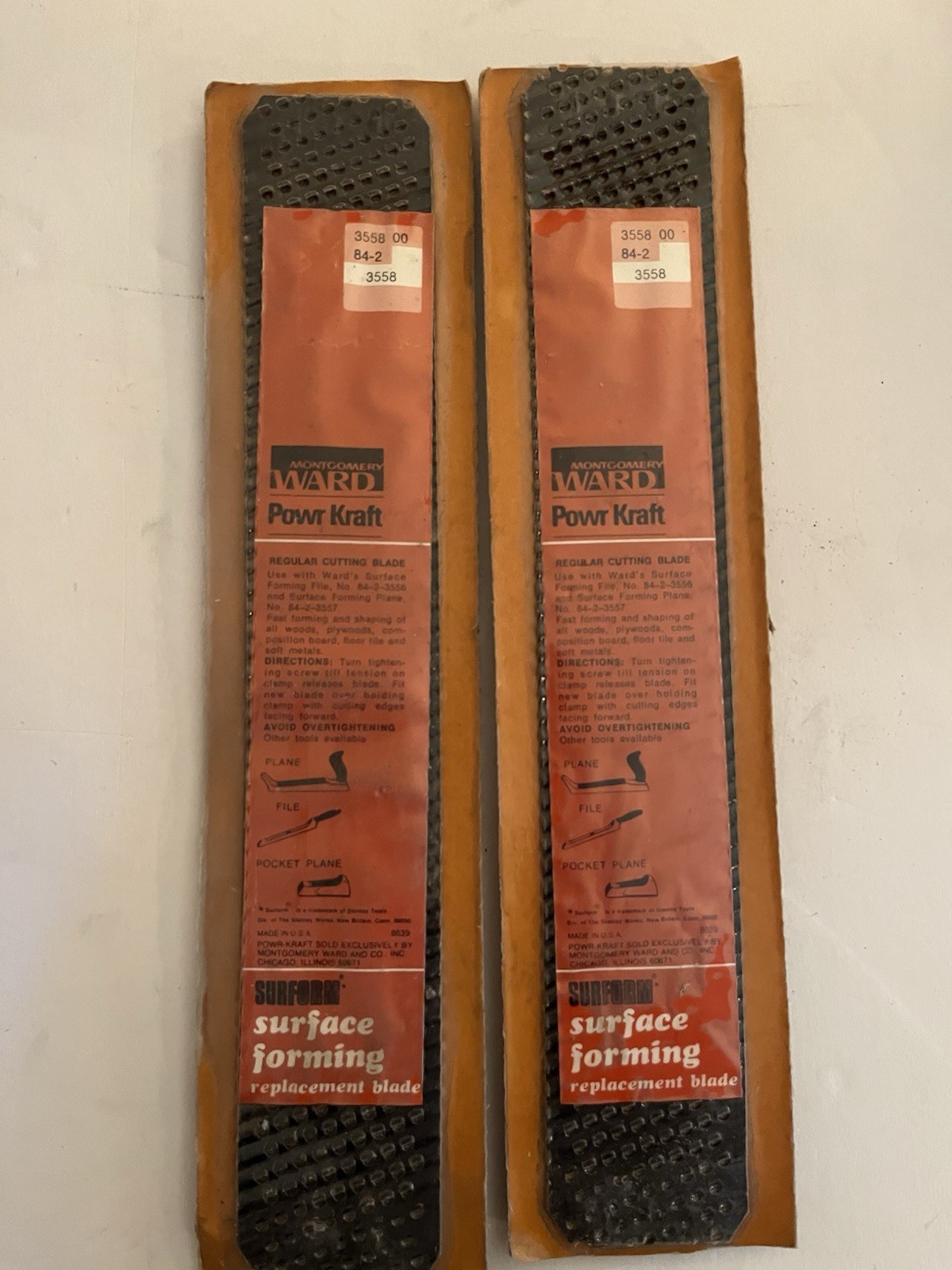 VTG LOT(2) Montgomery Ward Surform Surface Forming Replacement Blade USA
