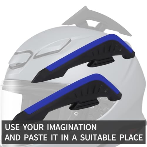 1 Pair Motorcycle Side Fairing Winglets Aerodynamic Wing Spoiler Black+Blue(L)