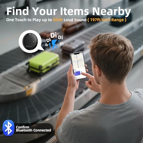 Air Tracker Tags-Bluetooth Smart Luggage Tracker Works with Apple 4 Pack Black