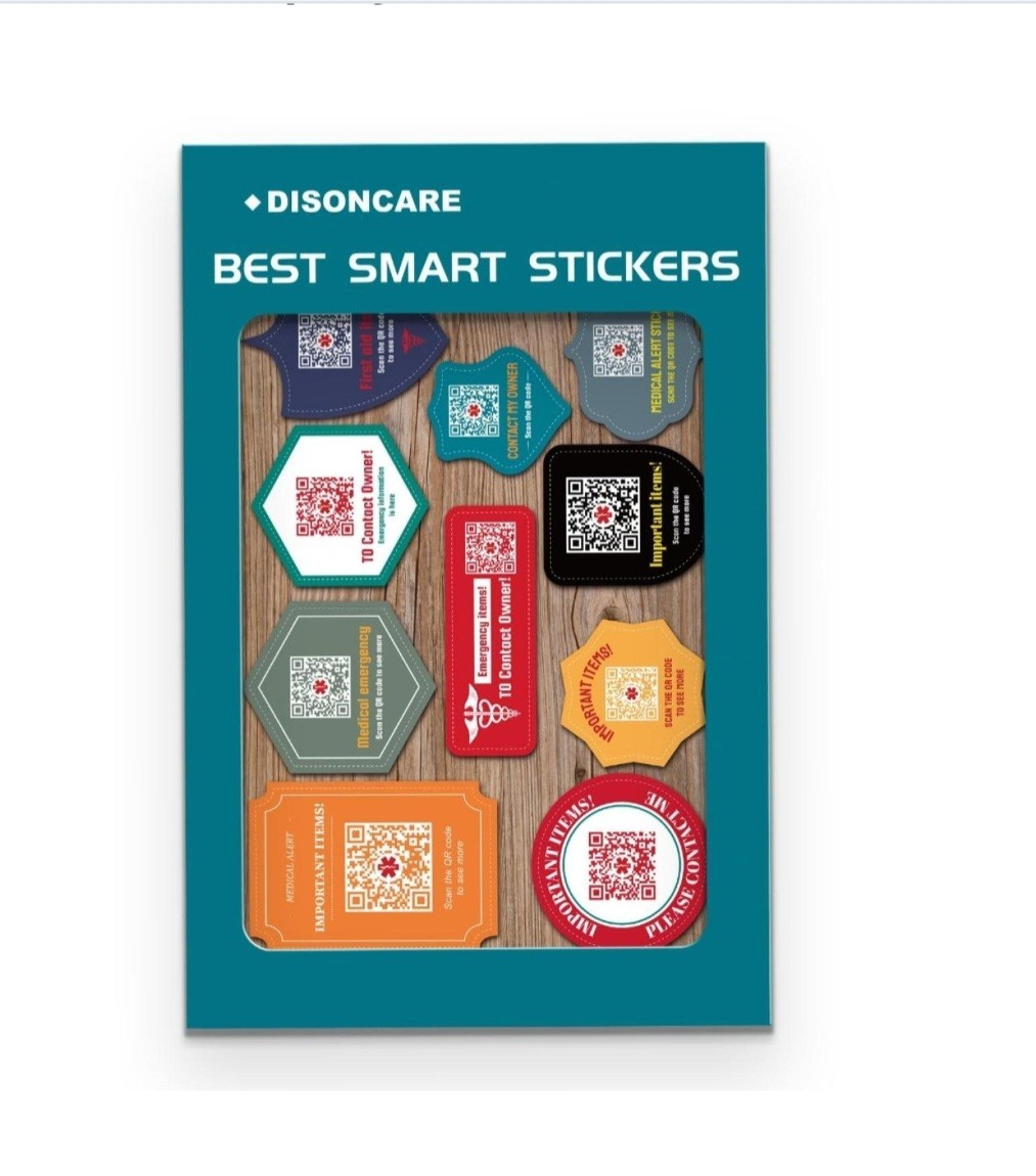 DISONCARE-Best Smart Stickers - QR ICE Labels Pack